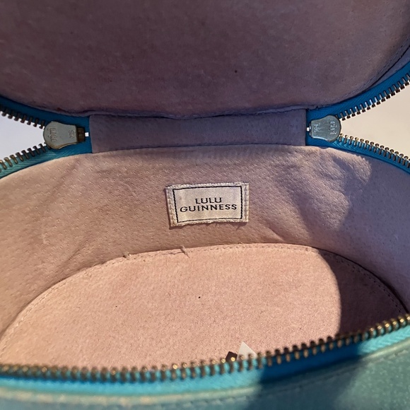 Lulu Guiness Leather Accessory Bag with Lipstick Zipper Pulls - Picture 5 of 7